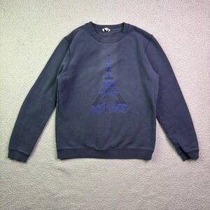 Kenzo Paris Sweatshirt Womens Medium Blue Crewneck Embroidered Pullover